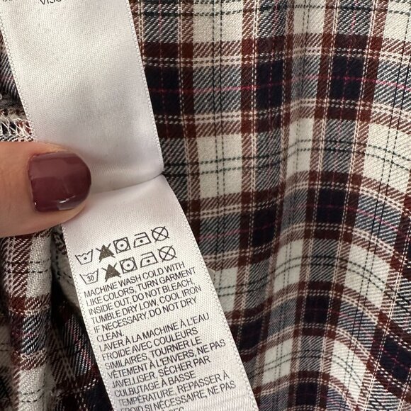 Lucky Brand Flowy Plaid/Flannel Button Down Shirt Top - Medium - Picture 7 of 7